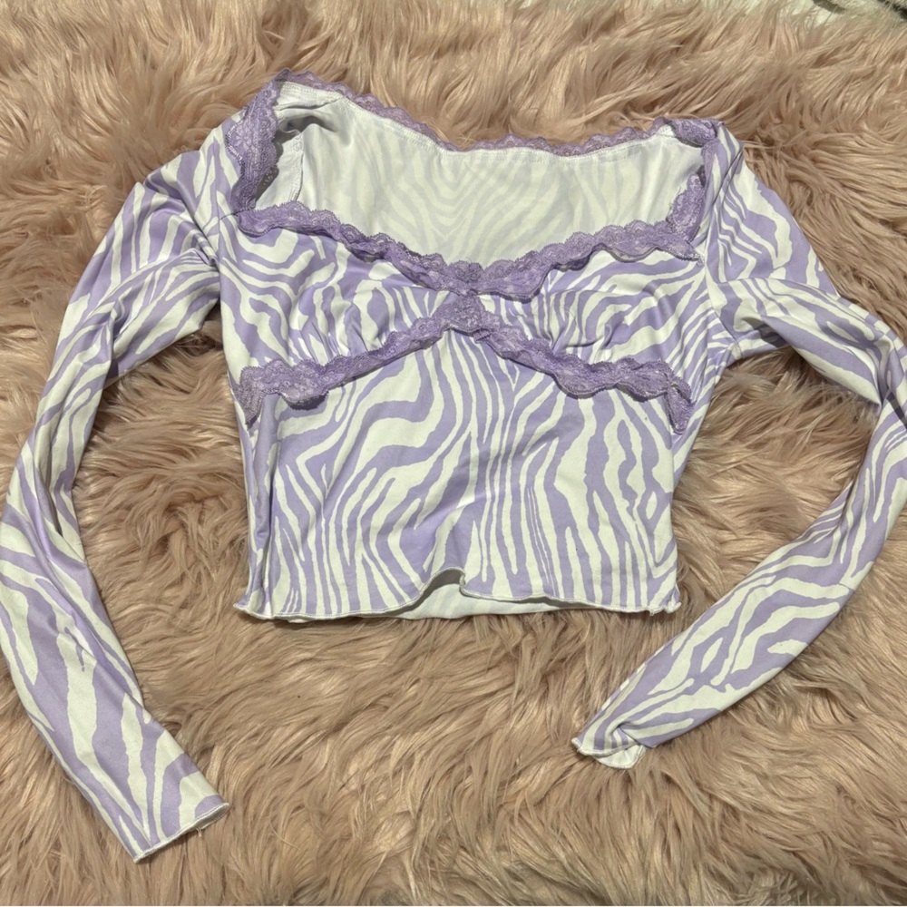 Purple zebra top